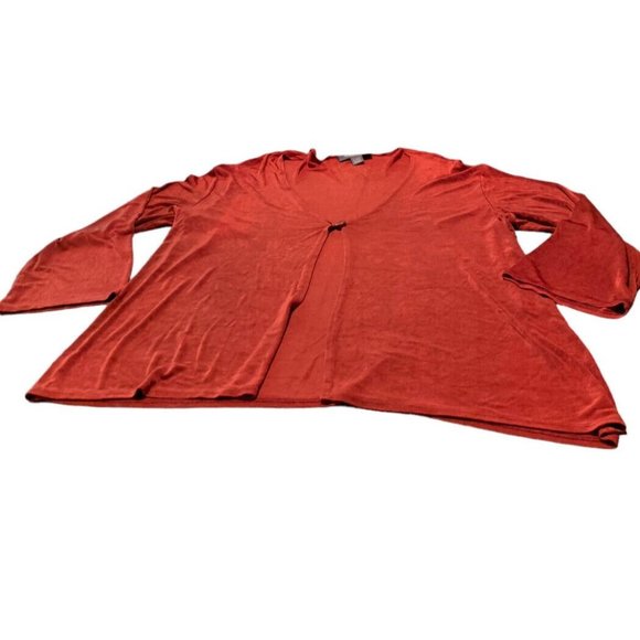 Lane Bryant 18/20 Rust Long Sleeve Boat Neck Shell & Cardigan 2 Piece Stretch - Picture 1 of 15